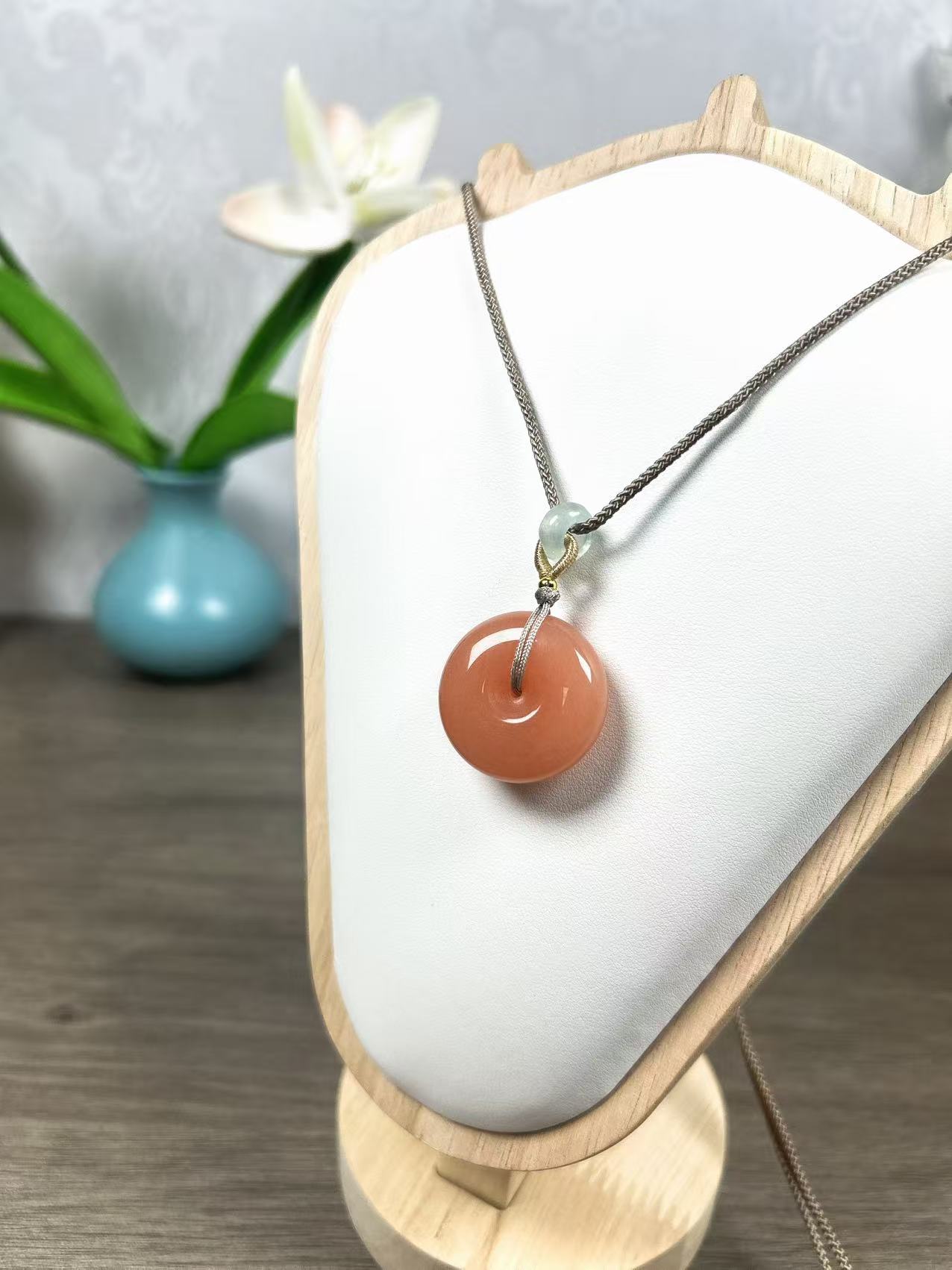 爆款金丝玉桃花酿平安扣色泽纯正颈饰吊坠009