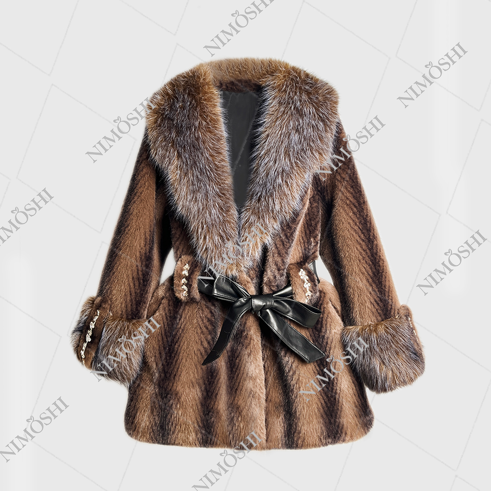 NIMðSHI【达妮】韩系高级感时尚百搭毛外套收腰减龄外套女L5088