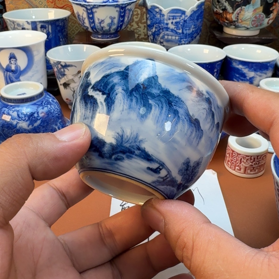 千***然杯子陶景德镇全手工手绘陶瓷