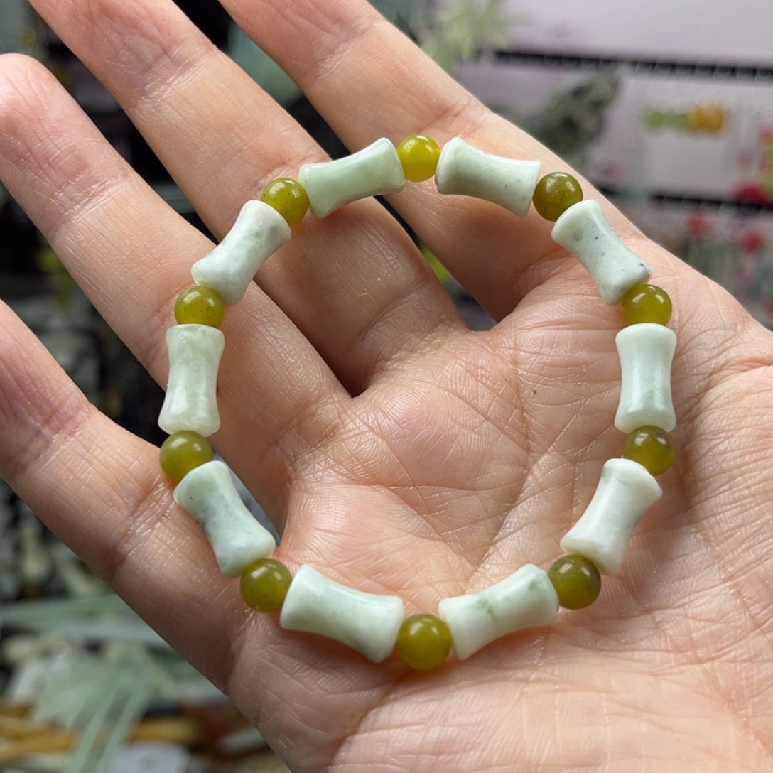 岫玉未镶嵌发饰岫玉手串