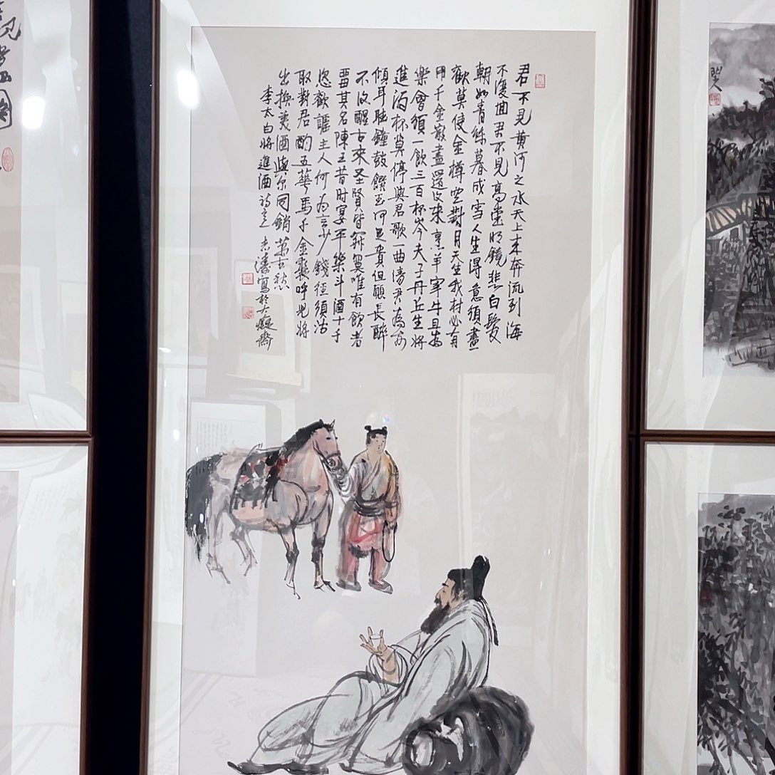 国画手绘画作品带框80/160