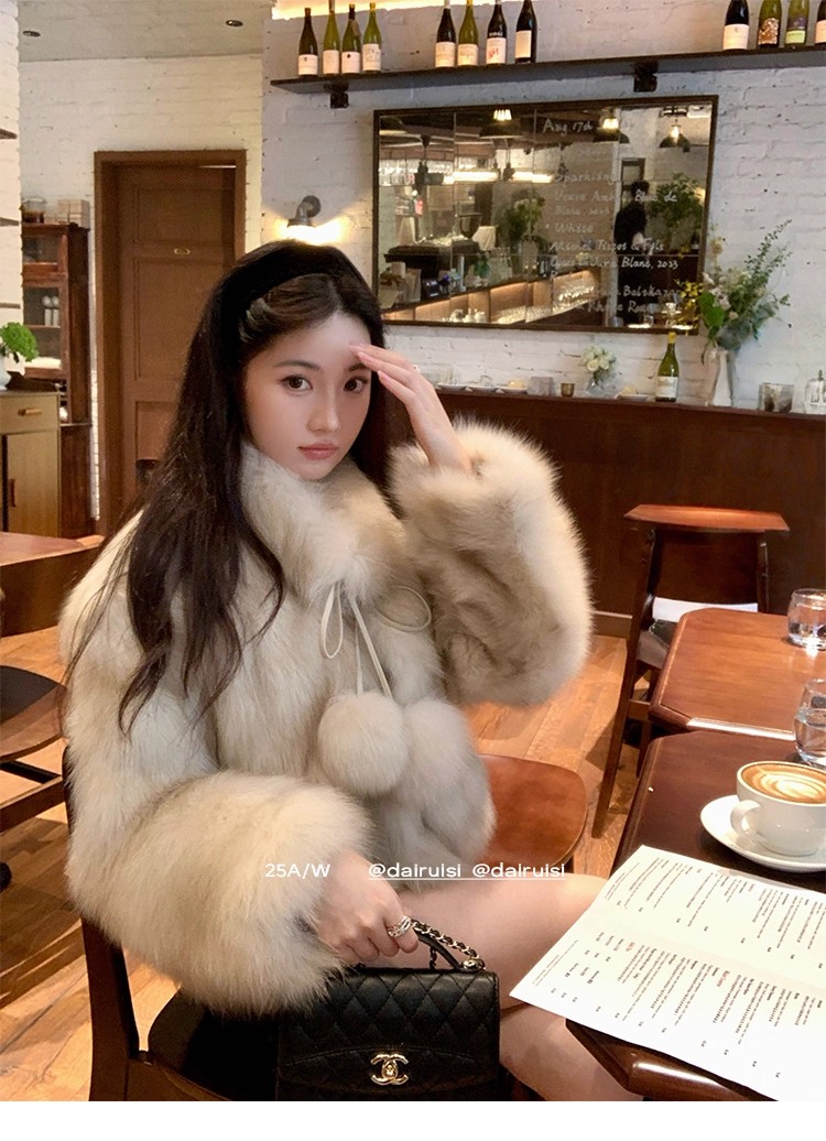 中古小千金/狐 狸 毛球外套