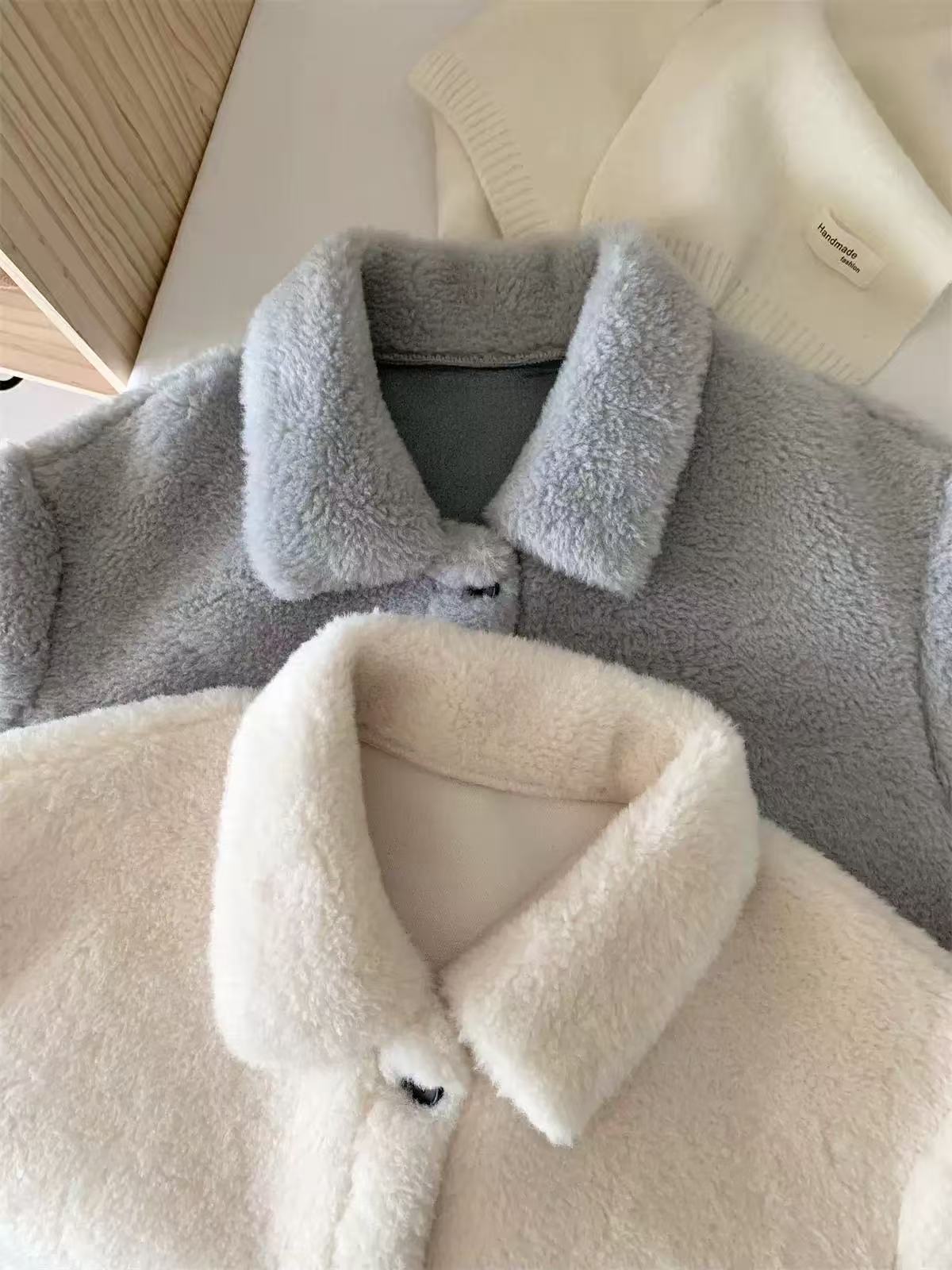 Datou·爆款！ 韩系翻领毛毛外套