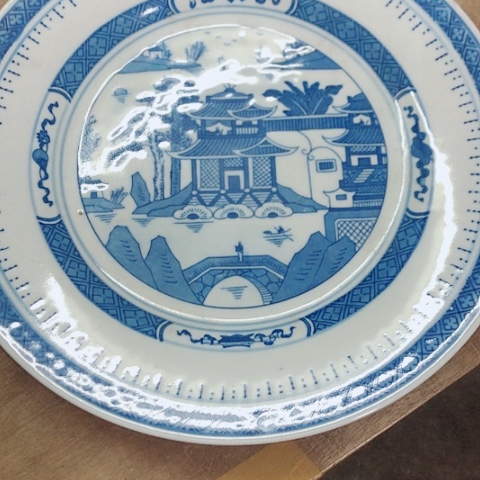 杯青***.景德镇青花梧桐盘25.5公分