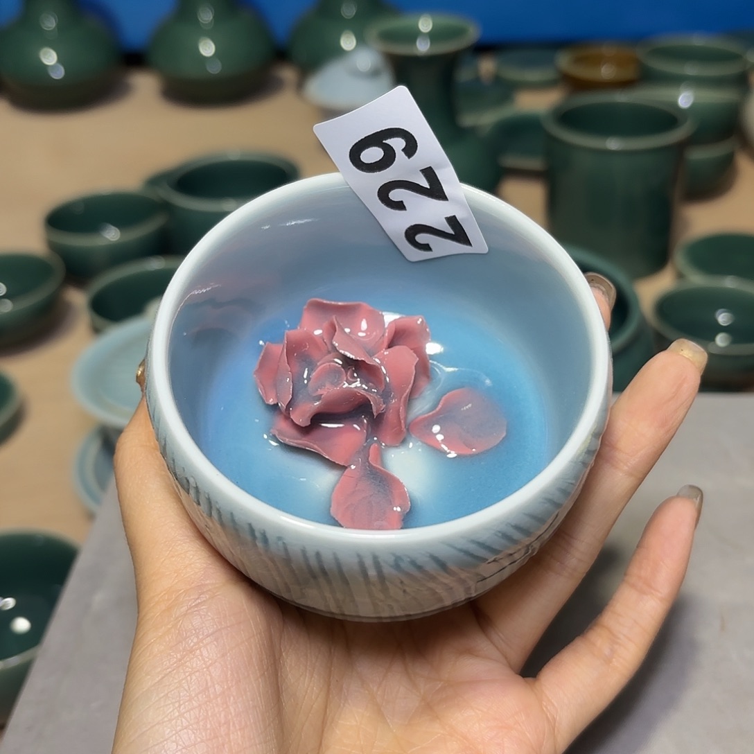 龙泉云间青瓷小米茶器