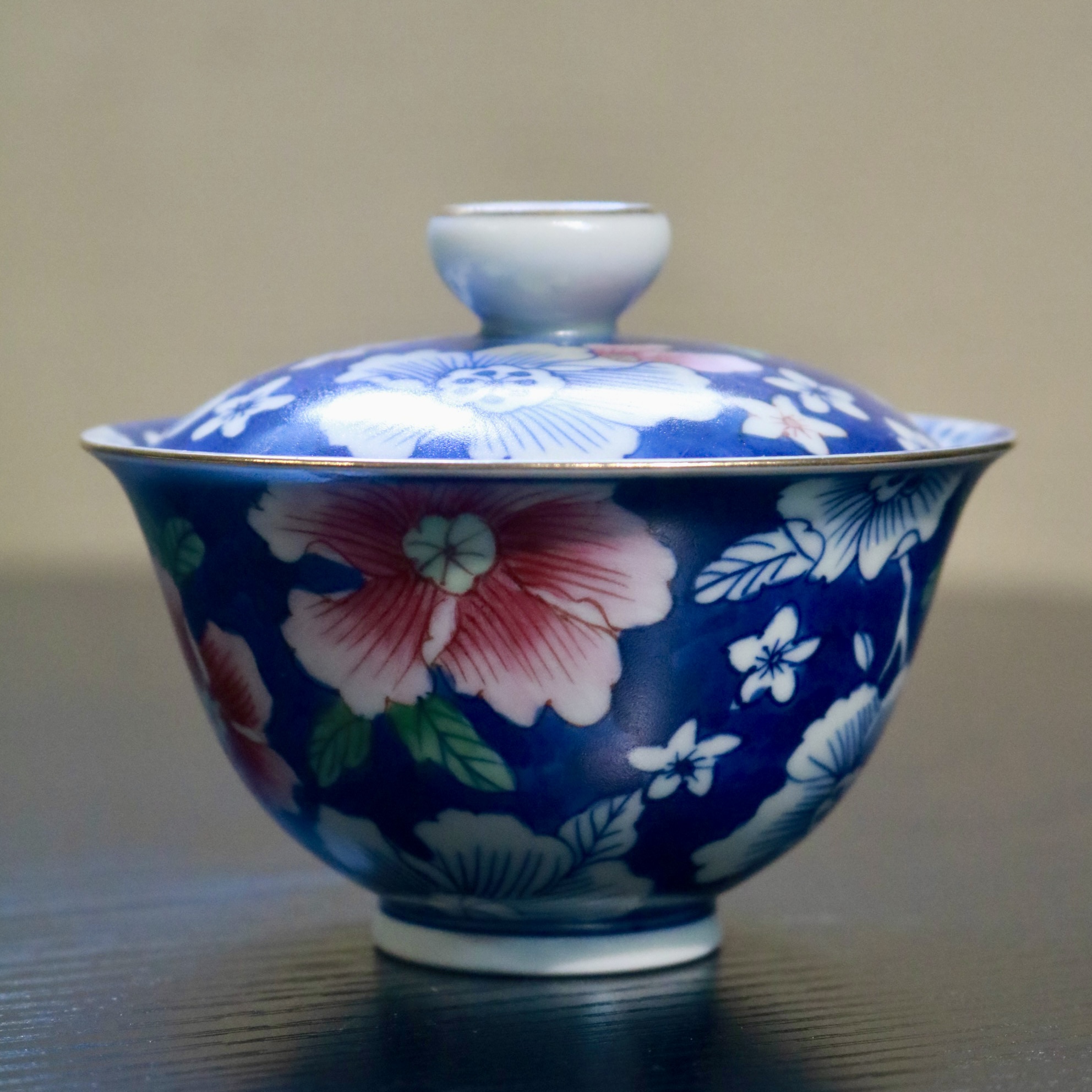 景德镇 雨溪山房 蓝韵生花盖碗yx-mj-0085