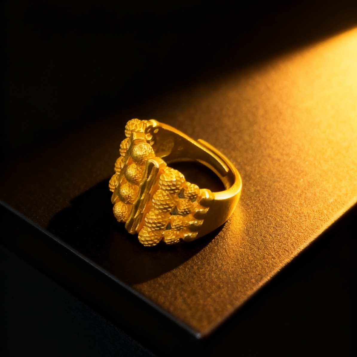 铜合金戒指 KS3022Nurluk 义乌一手发货金色原创设计欧美扣头欧若