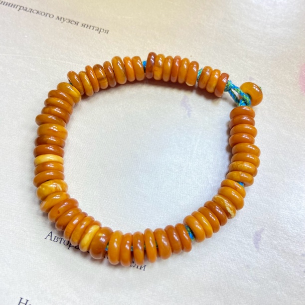 欧洲回流老蜜蜡盘缠蜜蜡编织手串手工单圈经典百搭