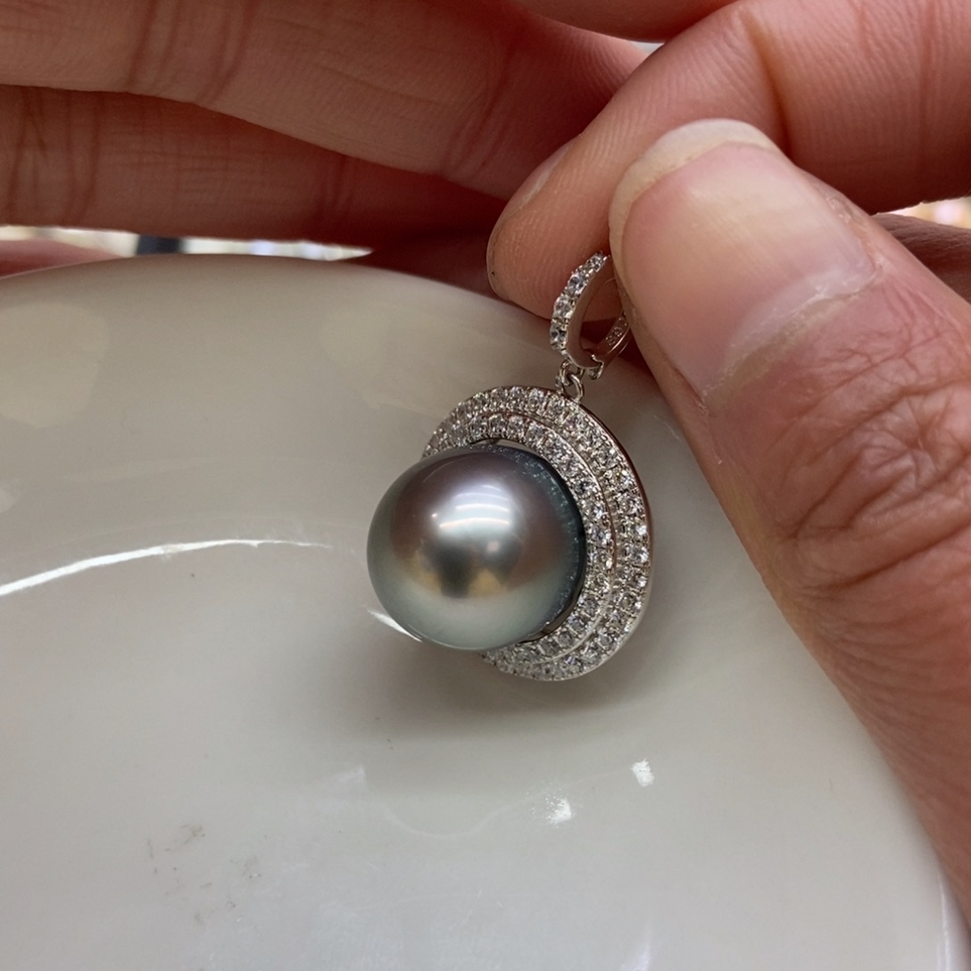 海水珍珠吊坠(不含链)银S925镶嵌