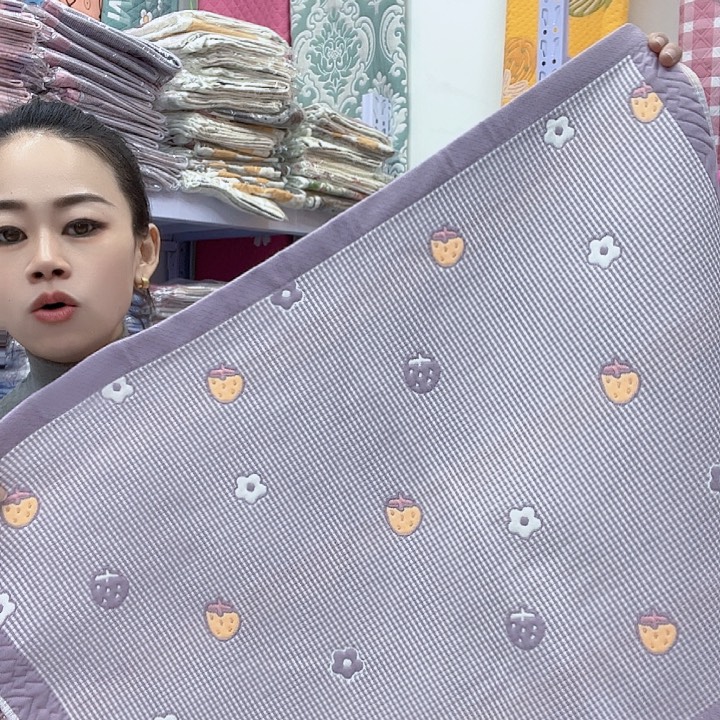 棉紫色小草莓纯棉