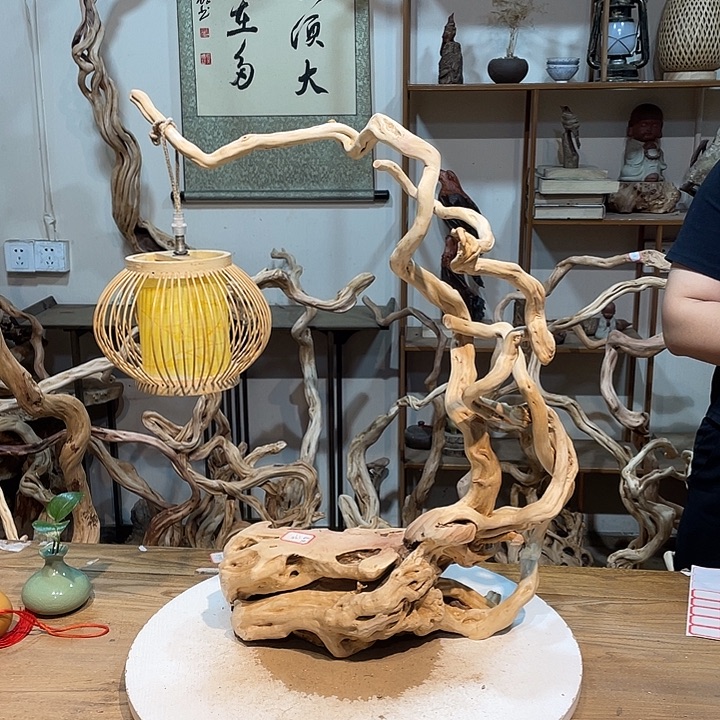 香榧木杜鹃根根艺摆件