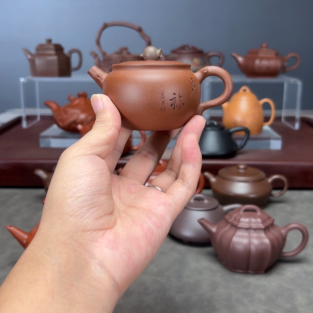 历***记茶壶紫砂石榴120CC降坡泥