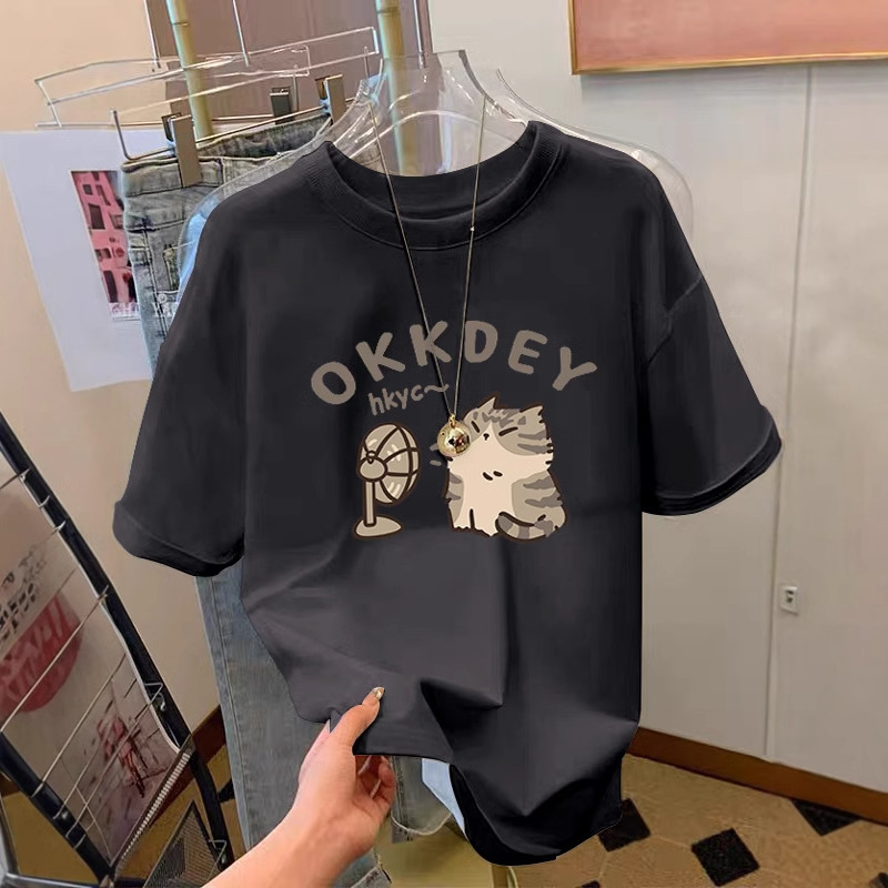 杏色纯棉内搭小个子宽松短袖T恤女2025夏季新款欧货小众上衣ins潮