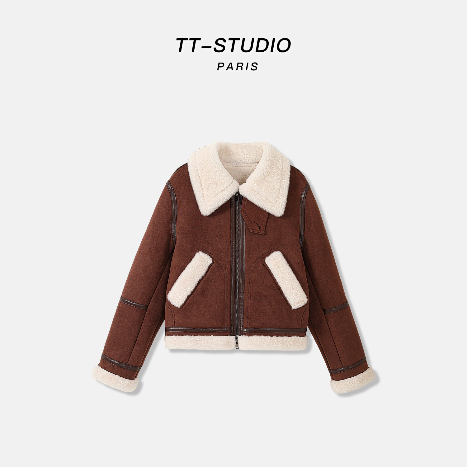 TT【瑞士卷】100%美丽诺羊毛颗粒毛呢外套TT-LZ88077