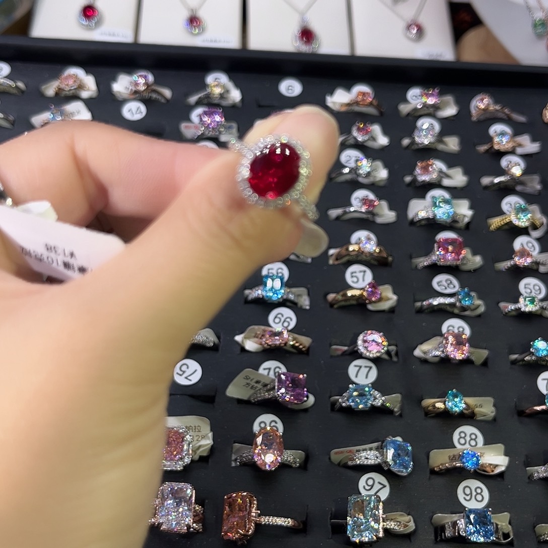 莫桑石非金属SH红宝戒-20