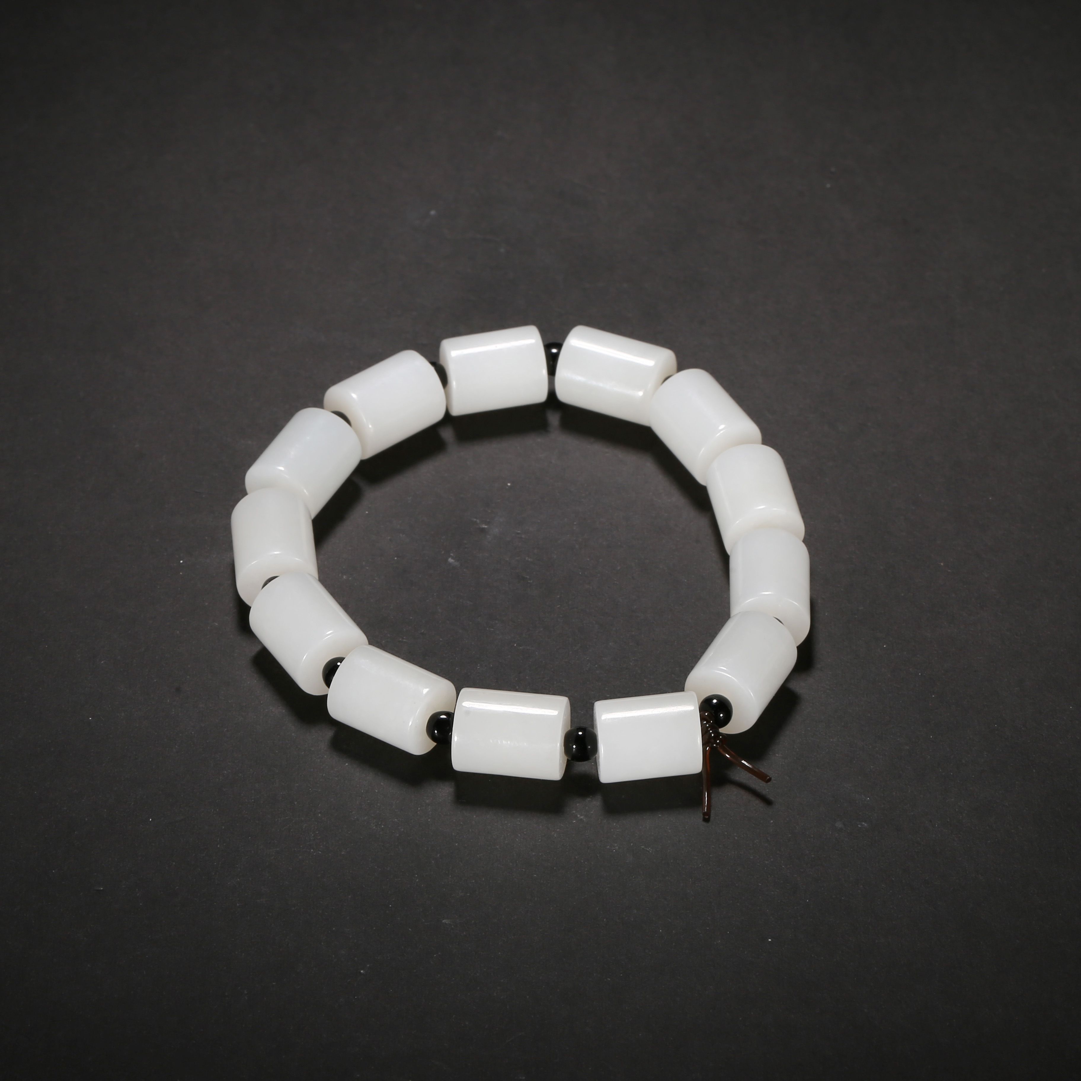 清代*白玉桶珠手串/12LB5042/和田玉【北京文博】