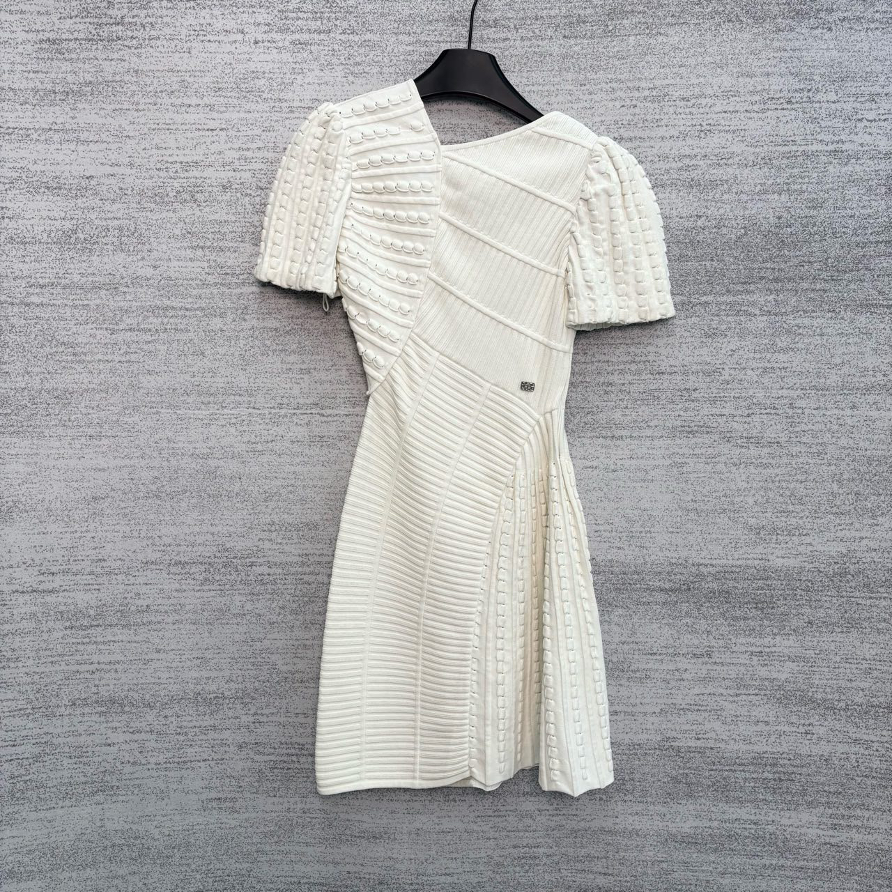 99新 AMIRI   香奈儿 /W109284 白色不规则拼接半身裙/尺码34