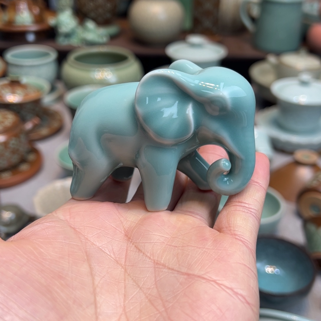 厚***福摆件陶龙泉青瓷茶宠