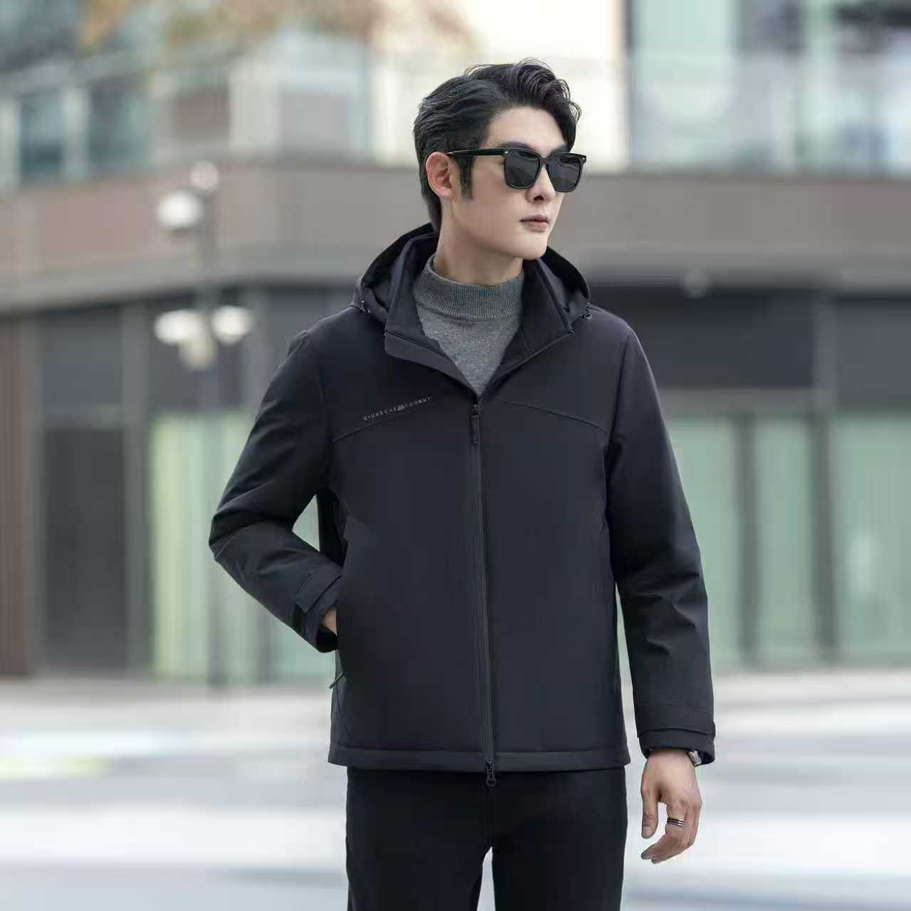 88033连帽款90绒羽绒服夹克男款冬季新款商务休闲保暖外套