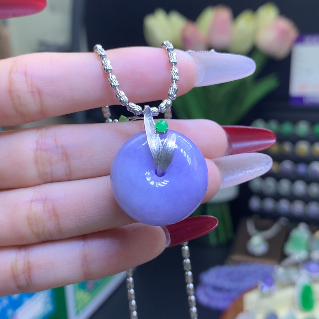 翡翠颈饰18K金镶嵌天然