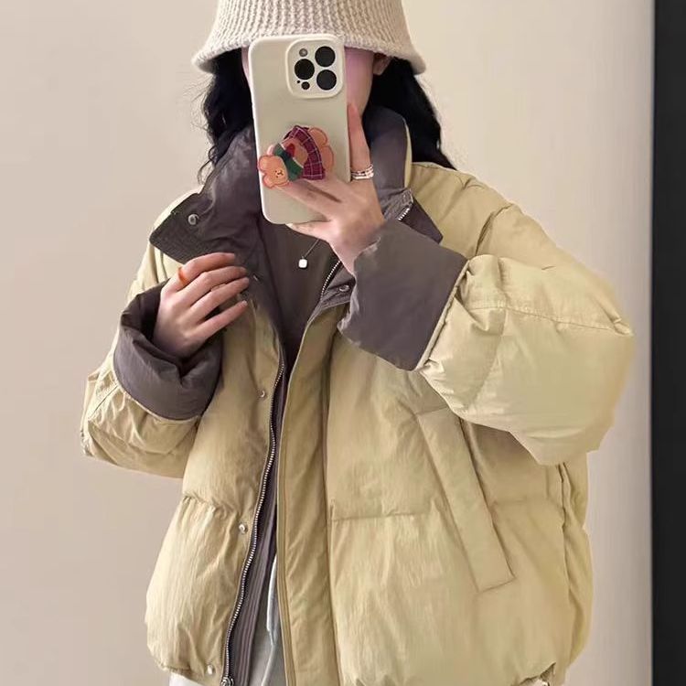 立领棉服女冬季2025年新款韩版宽松小个子棉衣面包服短款棉袄外套