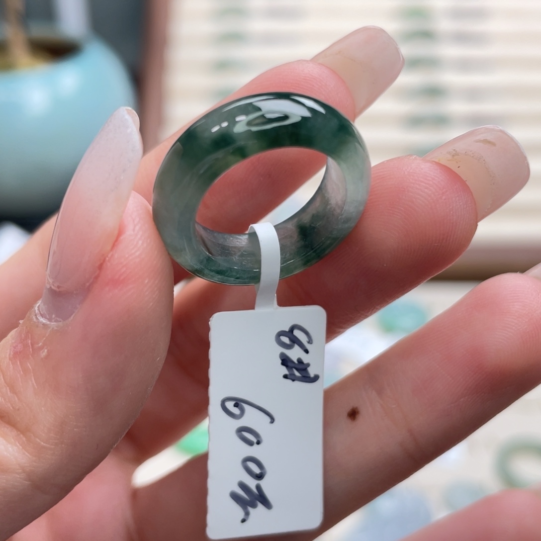 翡翠未镶嵌戒圈a12港圈8冰飘花