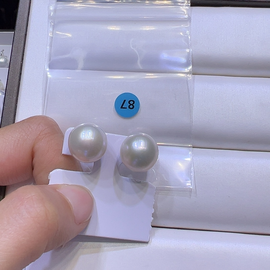 淡水珍珠耳饰银S925镶嵌