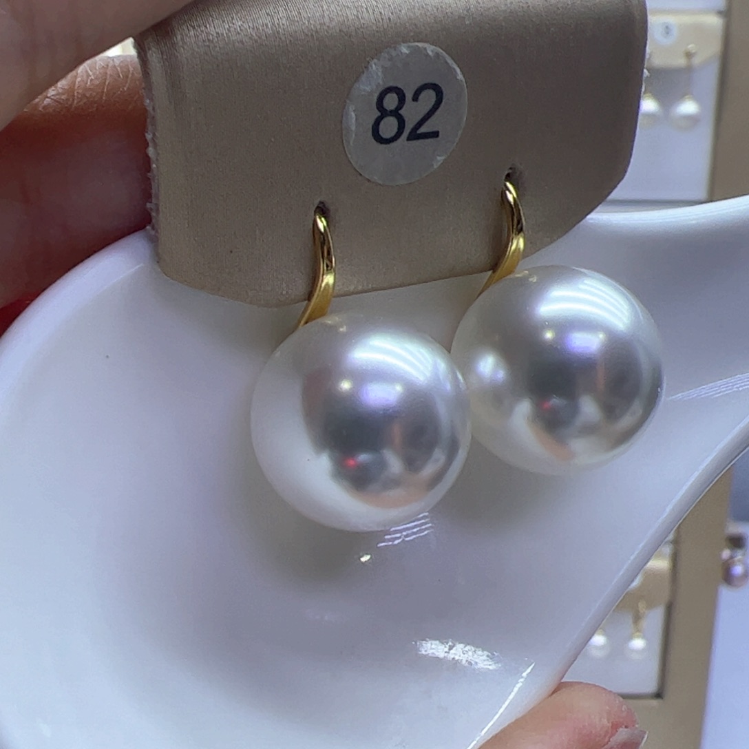 银S925镶嵌淡水珍珠耳饰