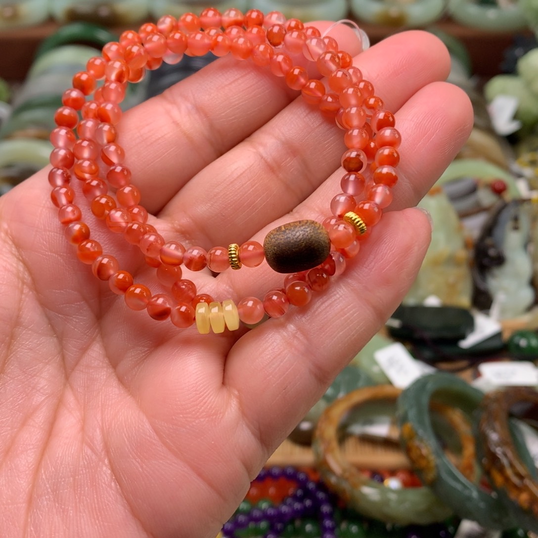 南红玛瑙未镶嵌手链卡0.5