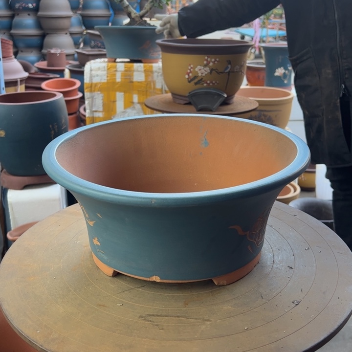 紫砂宜兴紫砂花盆蓝票口33