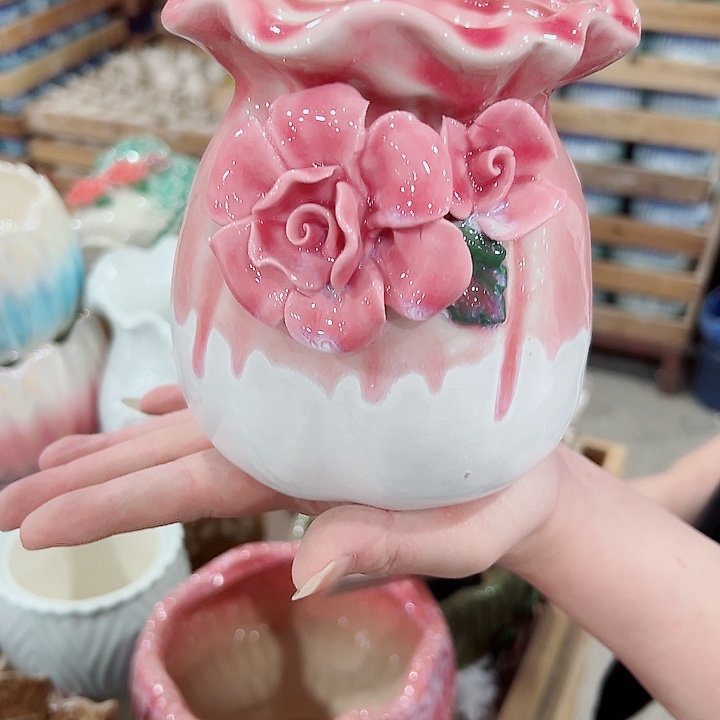 有孔.凑满10元发货多肉陶瓷花盆！