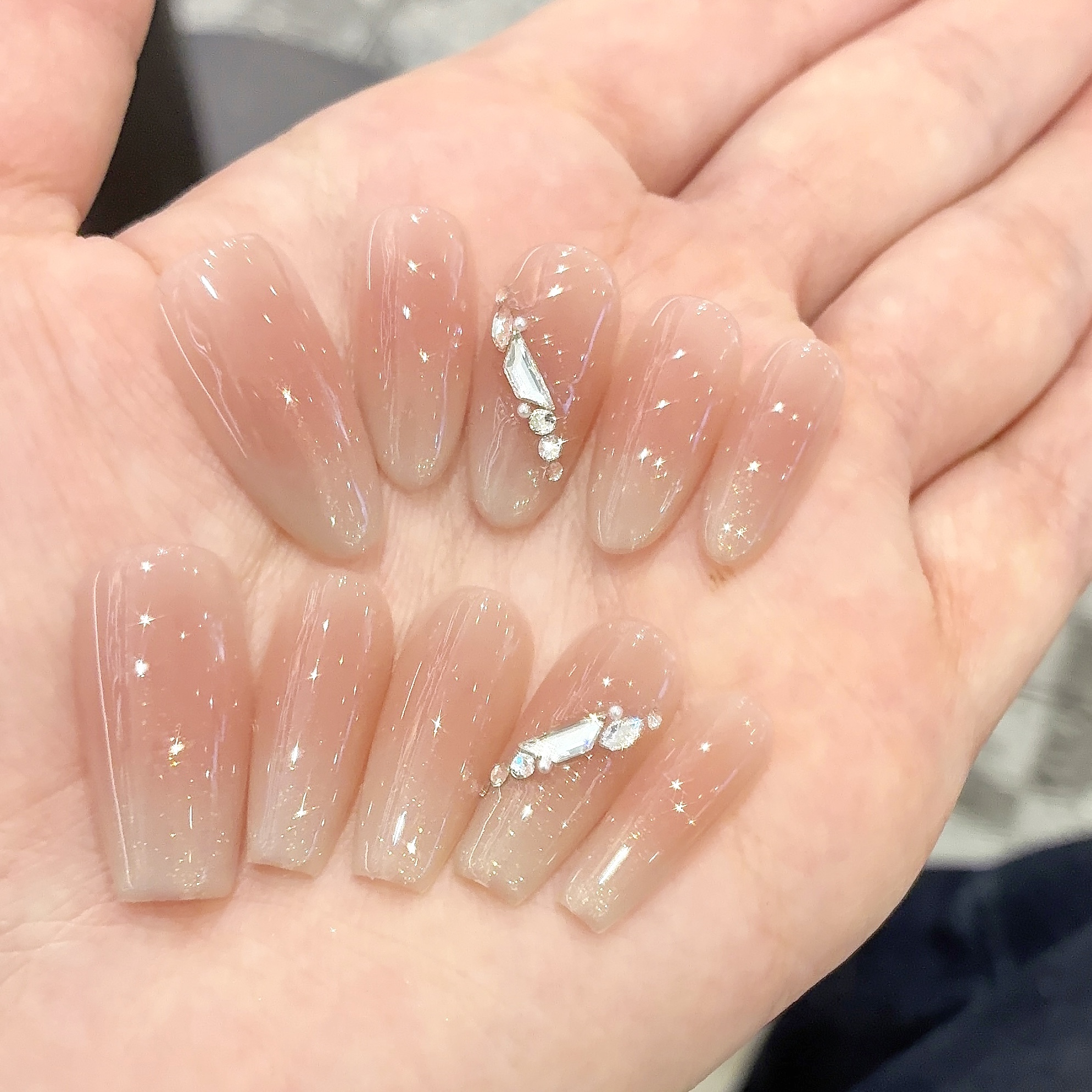 郭小双穿戴甲【冰透蜜桃】全华版手工穿戴甲10片盒装-H31400