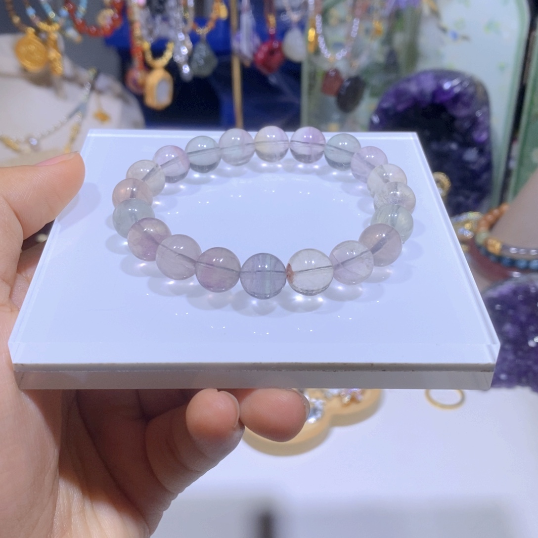 萤石手串未镶嵌独角兽