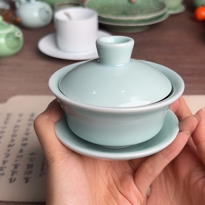 龙泉云间青瓷小米茶器