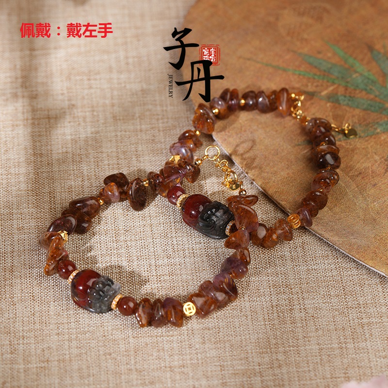 【子丹晶缘】紫钛极光貔貅DIY手串B4-259（多样性发/发一条）