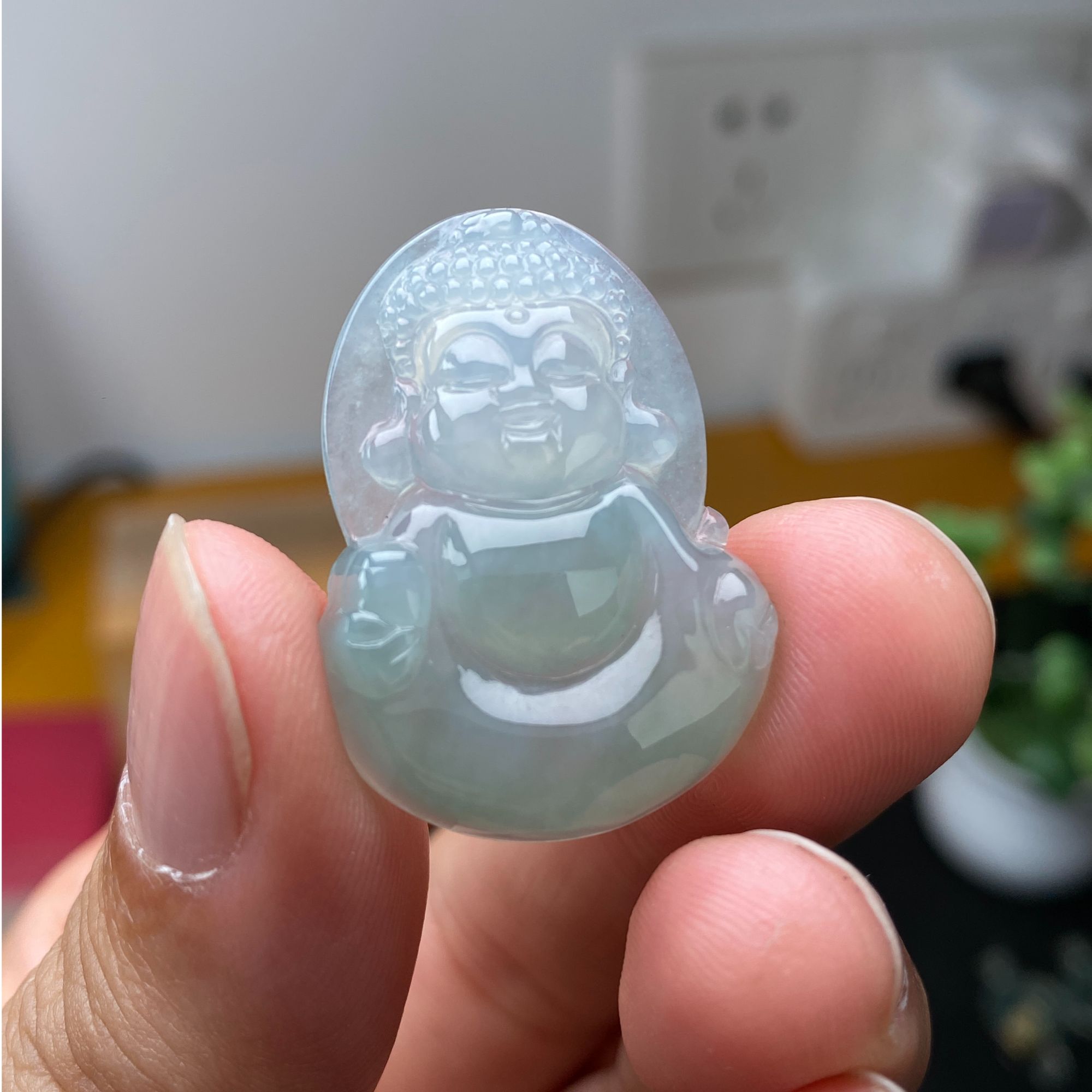 宝宝佛挂件天然缅甸翡翠A货32.8*23.7*5.5