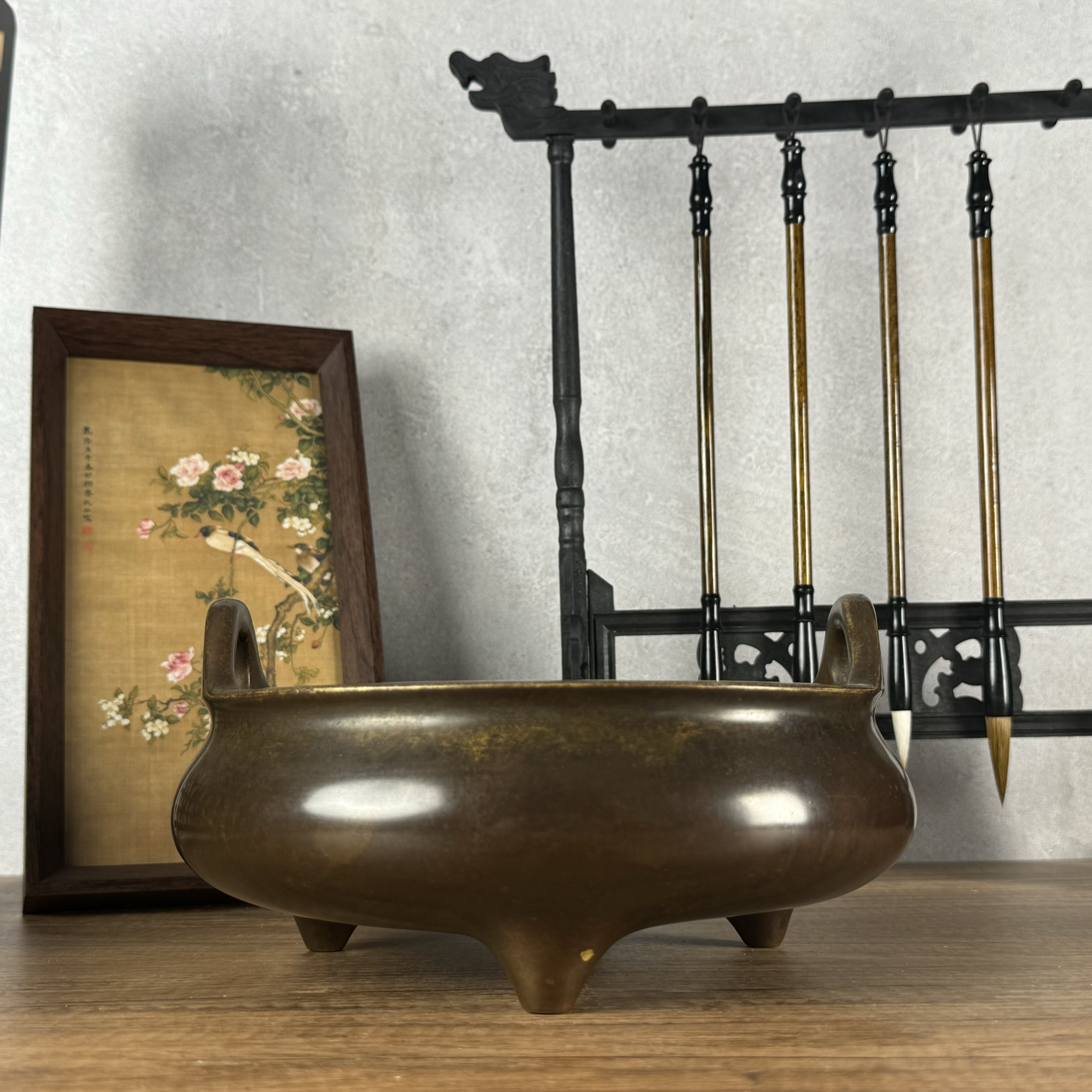 司氏铜炉大号冲耳炉（收藏级现代仿古工艺品）