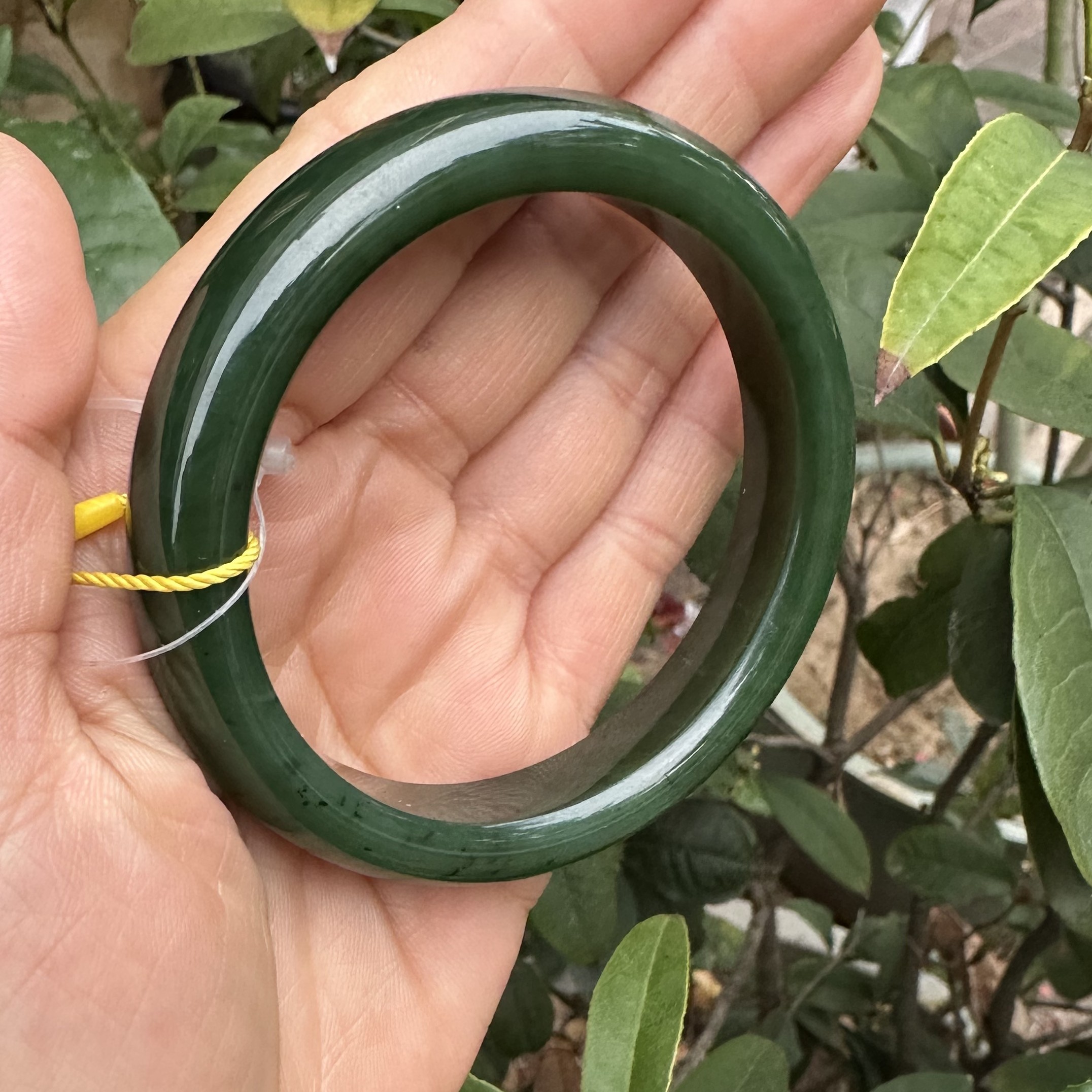 和田玉碧玉手镯57圈口