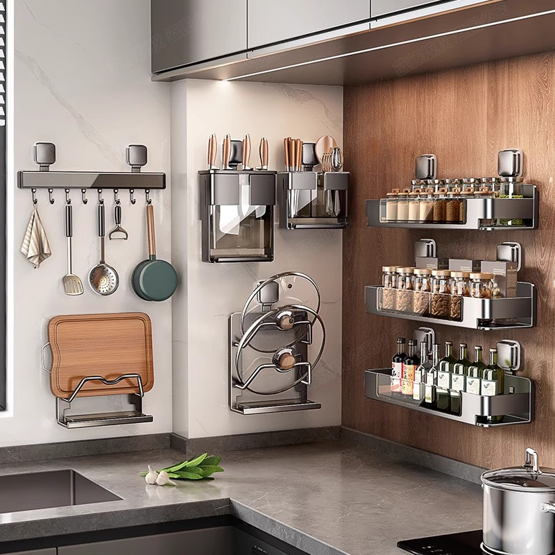 2025新款厨房调料收纳置物架筷子收纳厨房必备用品锅盖放置架刀架