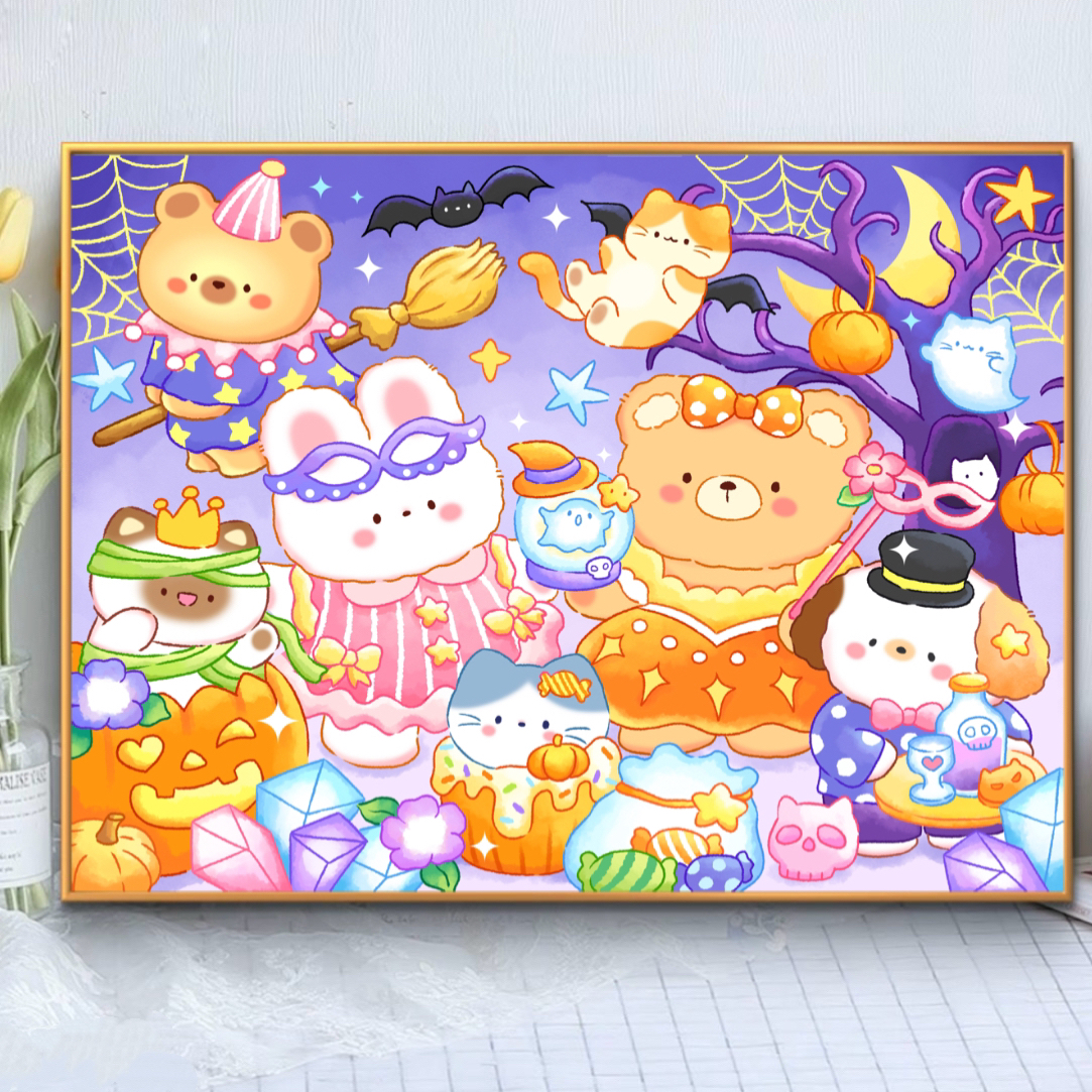 【多米定制】新款万圣之夜 十字绣大格四股线65×80cm 59色