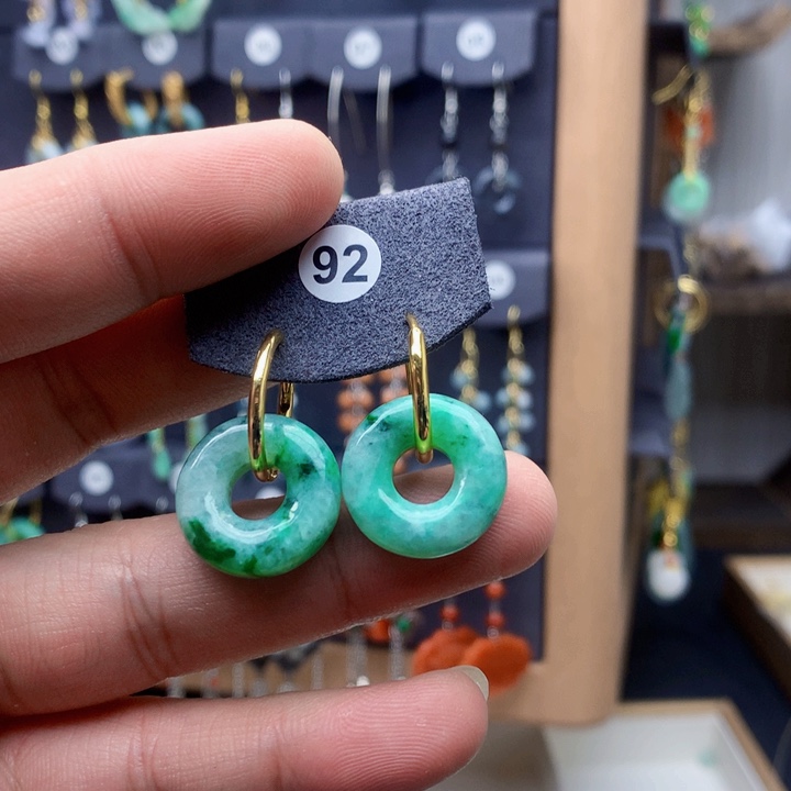 未镶嵌翡翠耳饰桃*耳饰