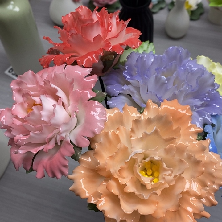 陶瓷陶瓷材料4朵牡丹