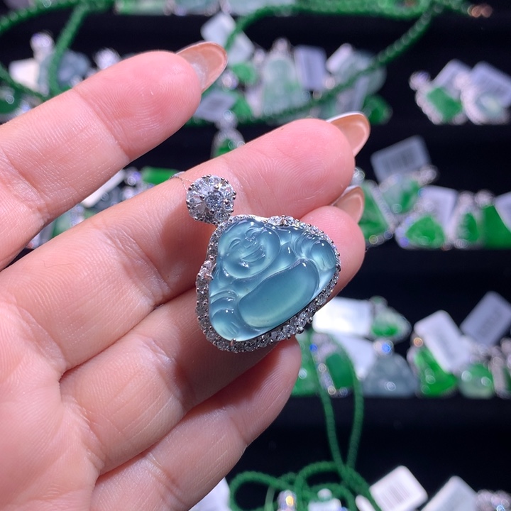 【闪购商品】颈饰银S925镶嵌翡翠天然翡翠