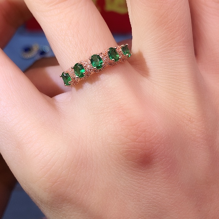 透辉石戒指银S925镶嵌