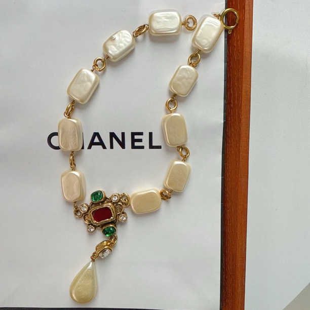 95新 Chanel/香奈儿 Chanel vintage香奈儿中古琉璃珍珠项链