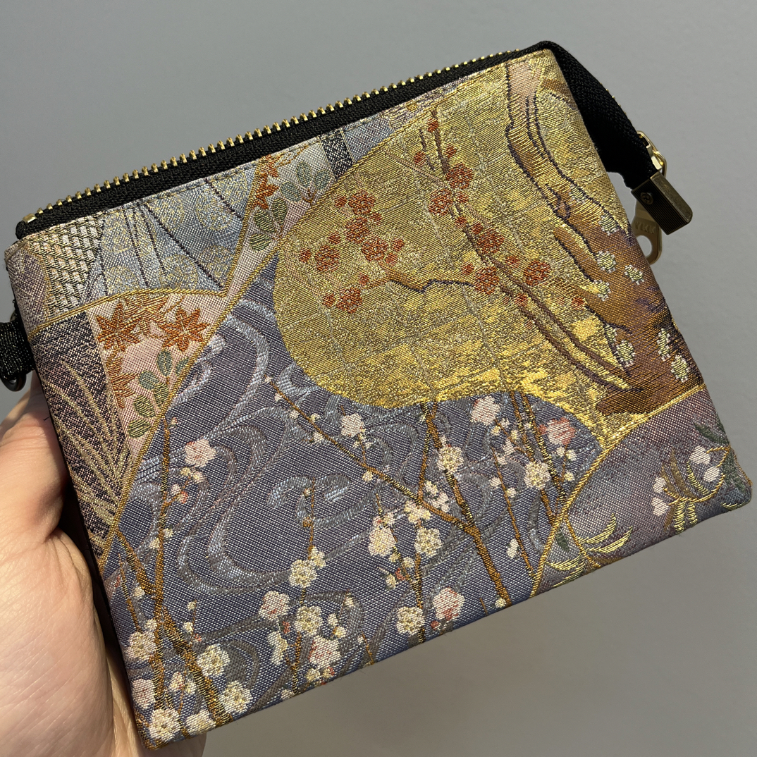 细密织花卉夹心包加薪包 西阵织包包 收纳包包 新中式茶周边