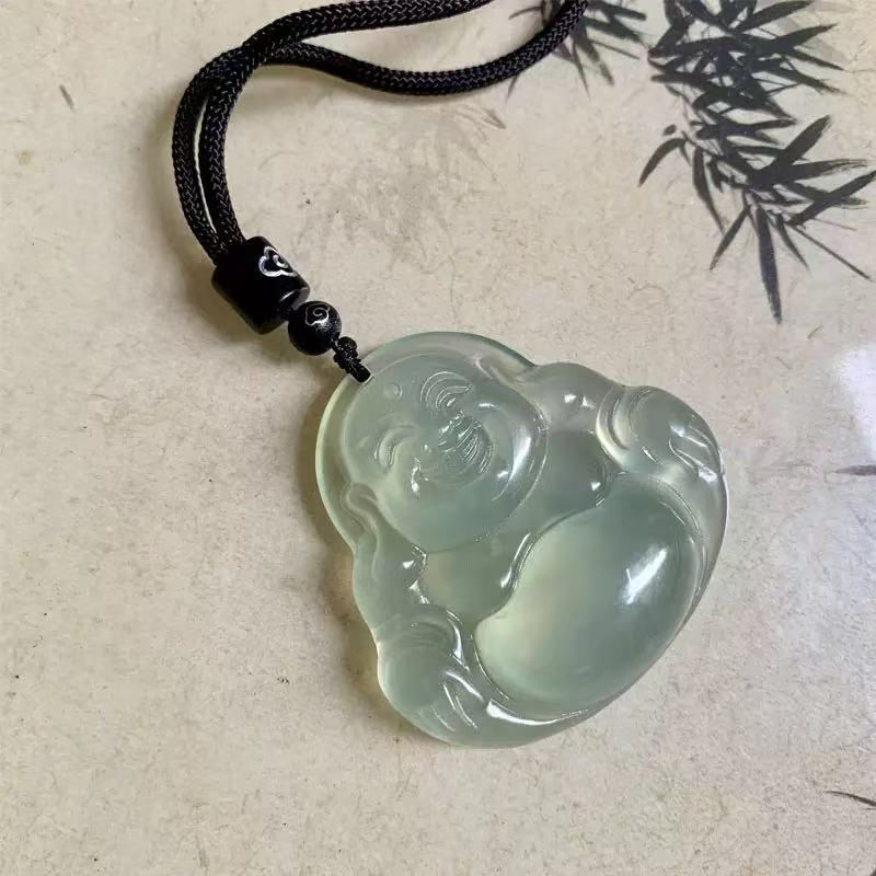 合金吊坠 大肚佛笑口常开锁骨吊坠弥勒佛雕刻气质吊坠