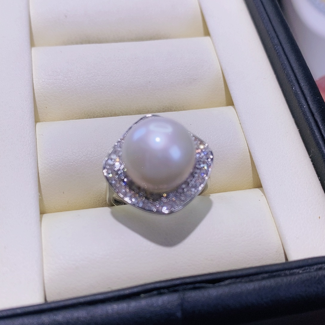 淡水珍珠戒指合金