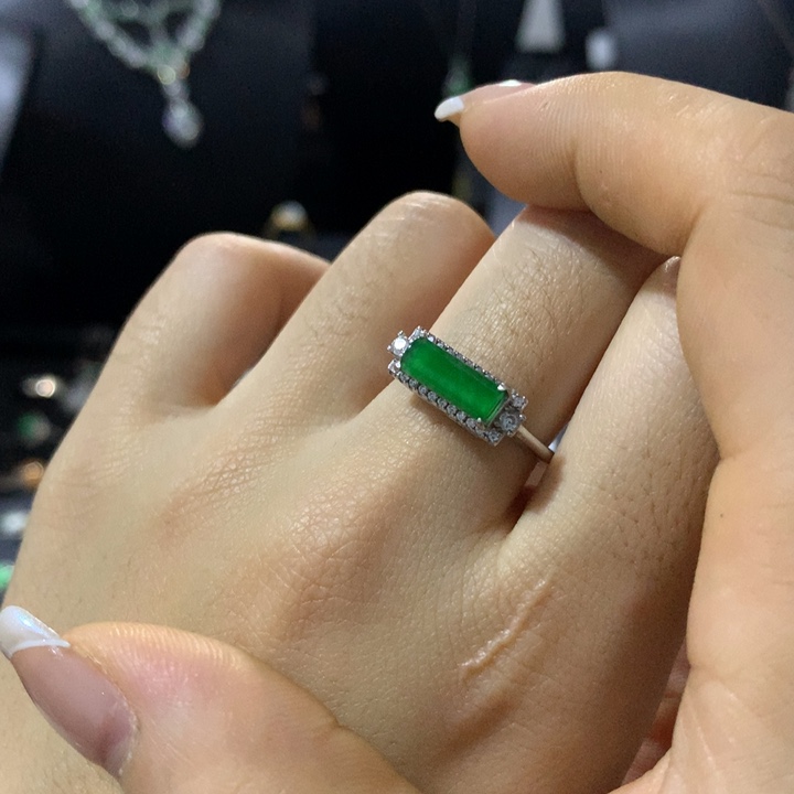 翡翠银S925镶嵌戒指