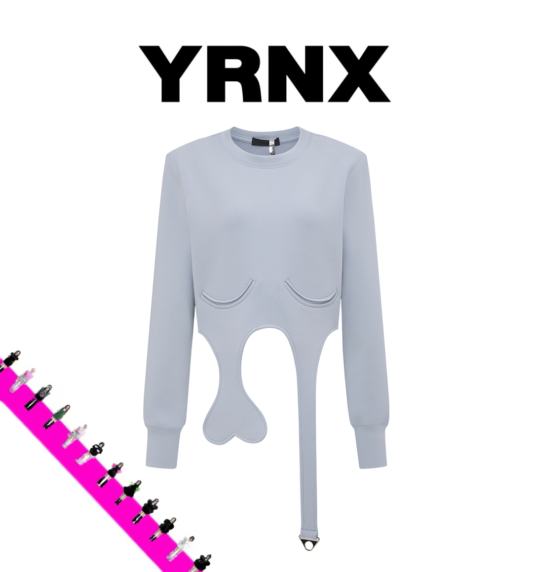 YRNX/伊然納暄 小众设计师原创款秋冬时尚圆领长袖桃心卫衣